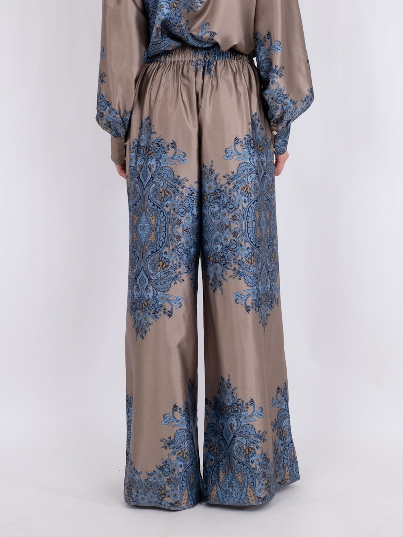 Mana Paisley Border Pants - Blue