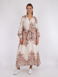 Nova Paisley Border Dress - Creme