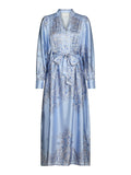 Nova Paisley Border Dress - Ljusblå
