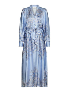 Nova Paisley Border Dress - Light Blue