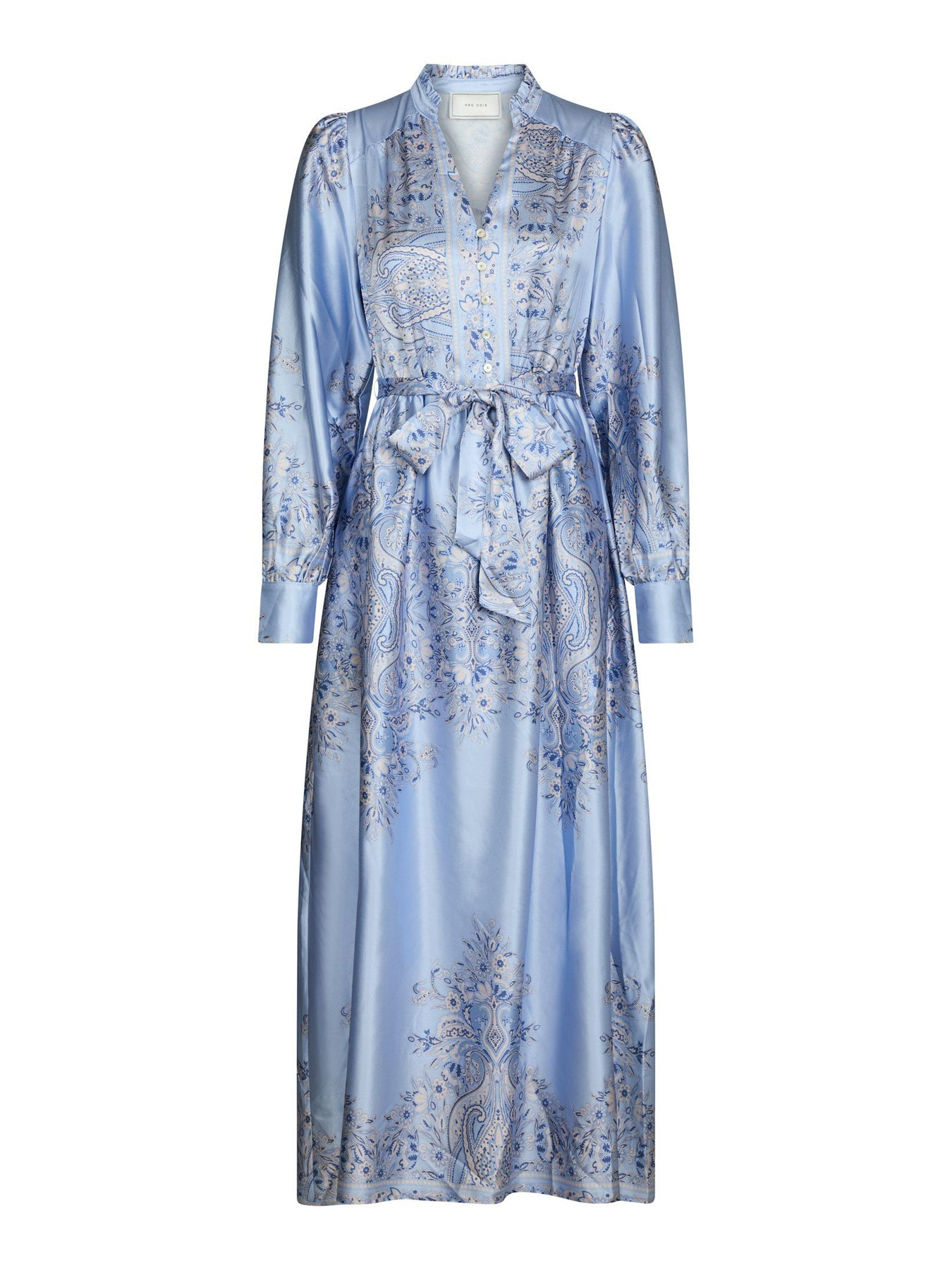 Nova Paisley Border Dress - Ljusblå