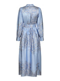 Nova Paisley Border Dress - Ljusblå