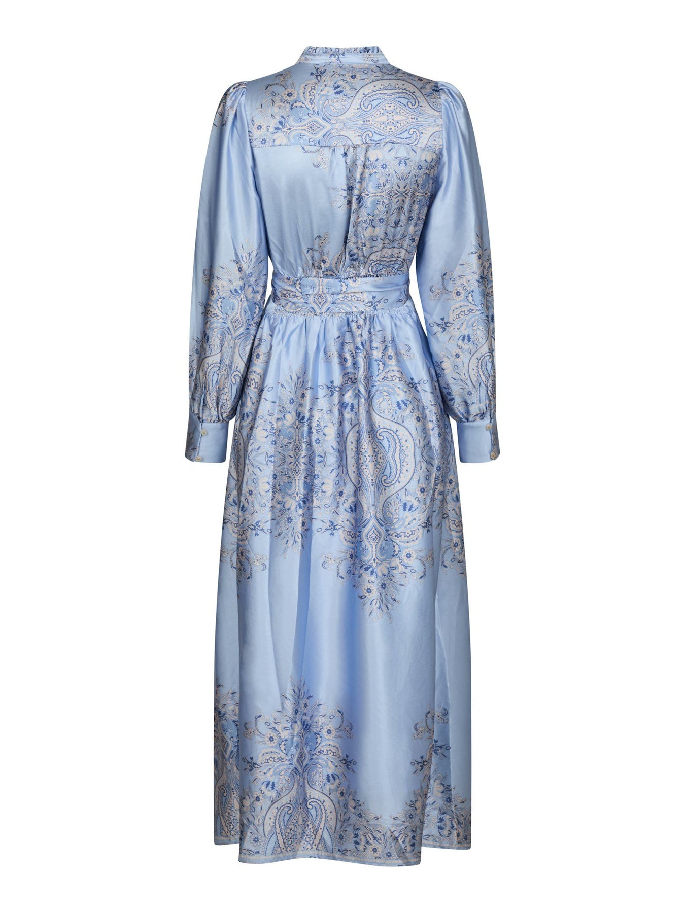 Nova Paisley Border Dress - Ljusblå