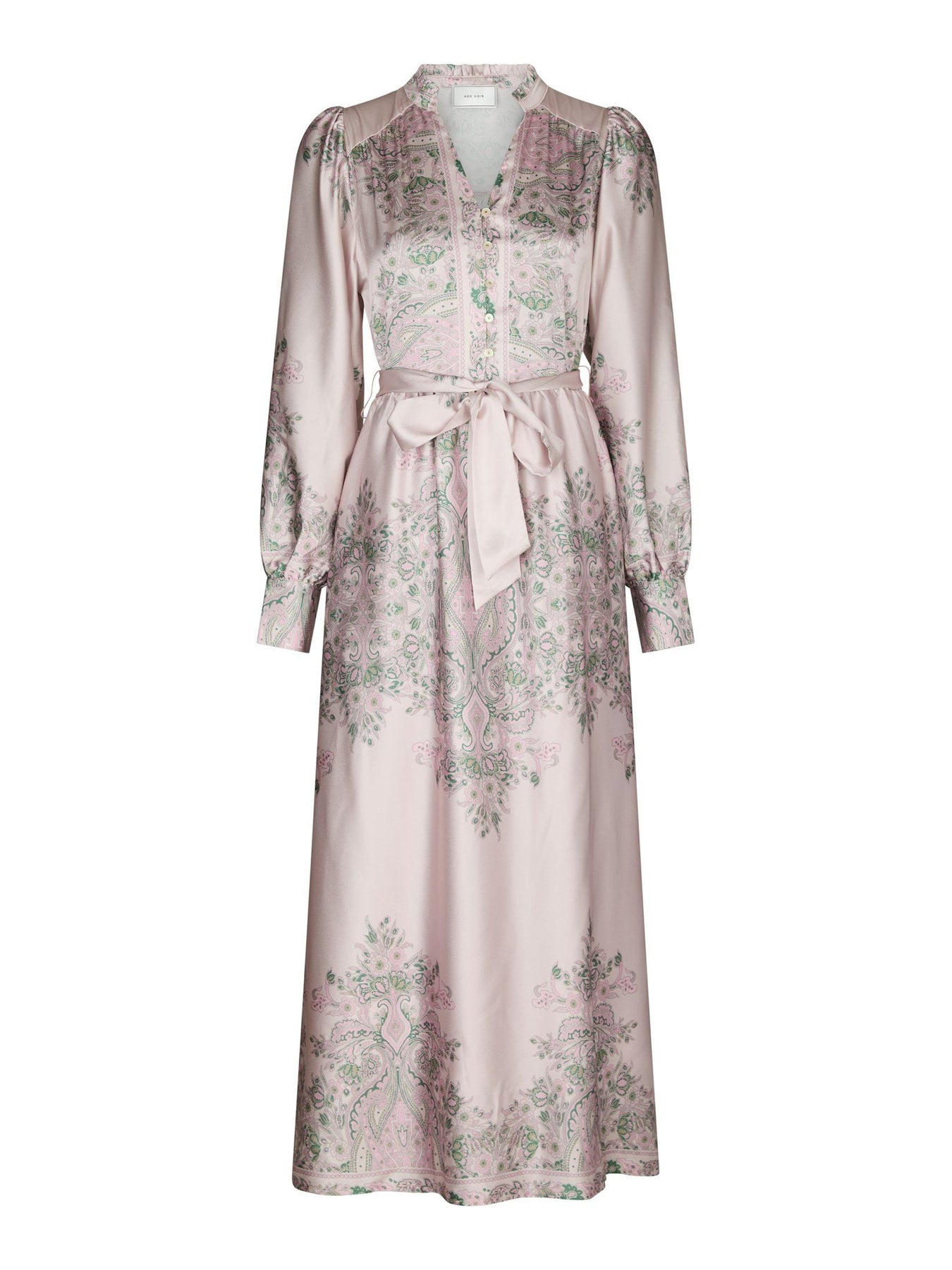 Nova Paisley Border Dress - Rosa
