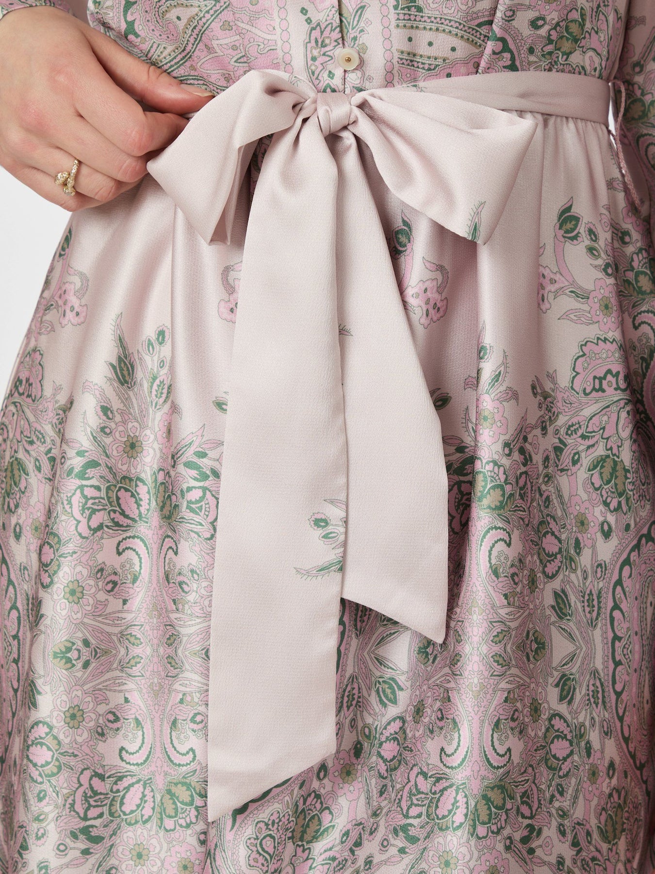 Nova Paisley Border Dress - Rosa