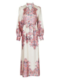 Nova Paisley Border Dress - Light Pink