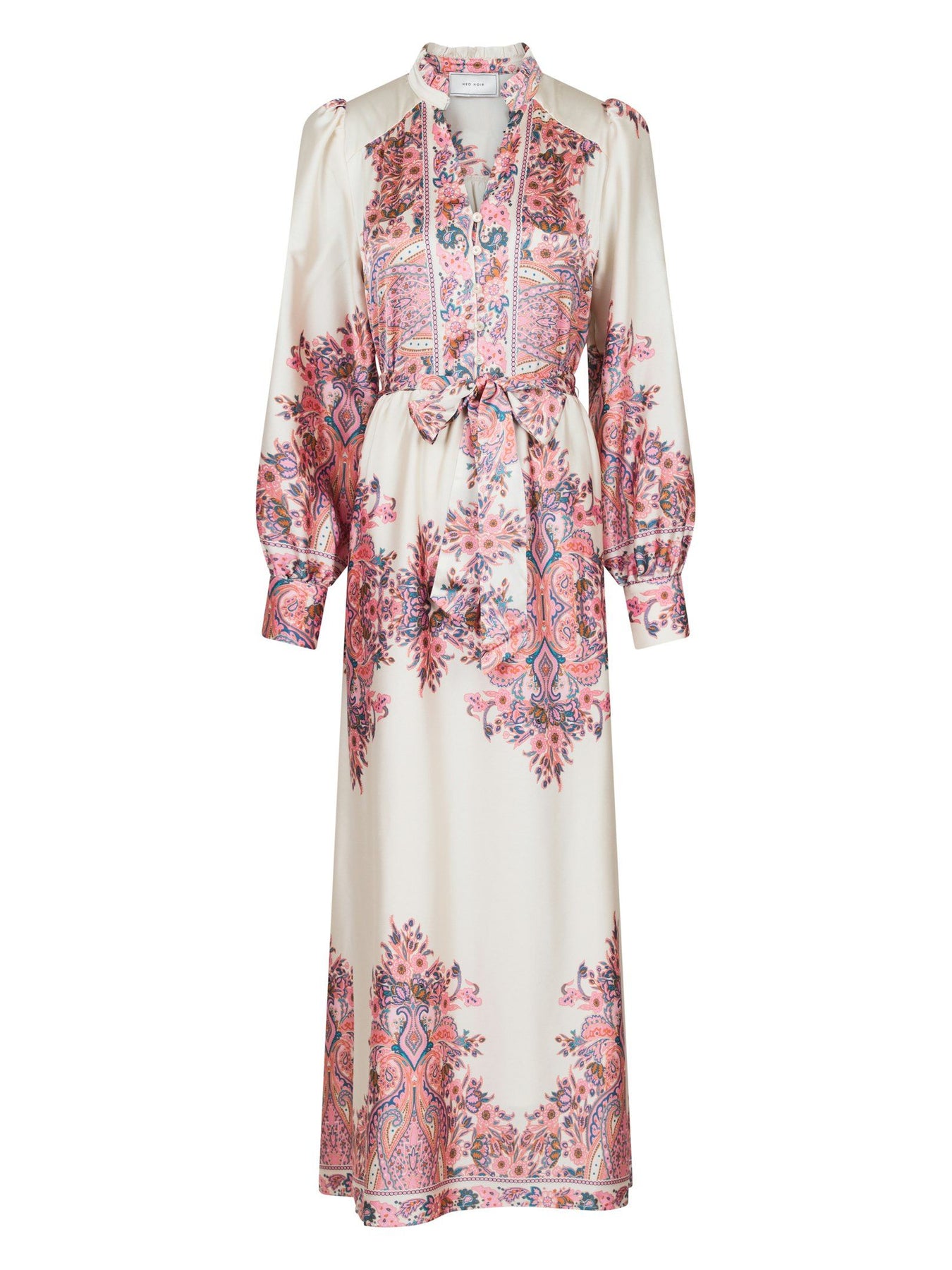 Nova Paisley Border Dress - Light Pink