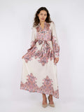 Nova Paisley Border Dress - Light Pink