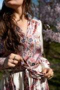 Nova Paisley Border Dress - Light Pink
