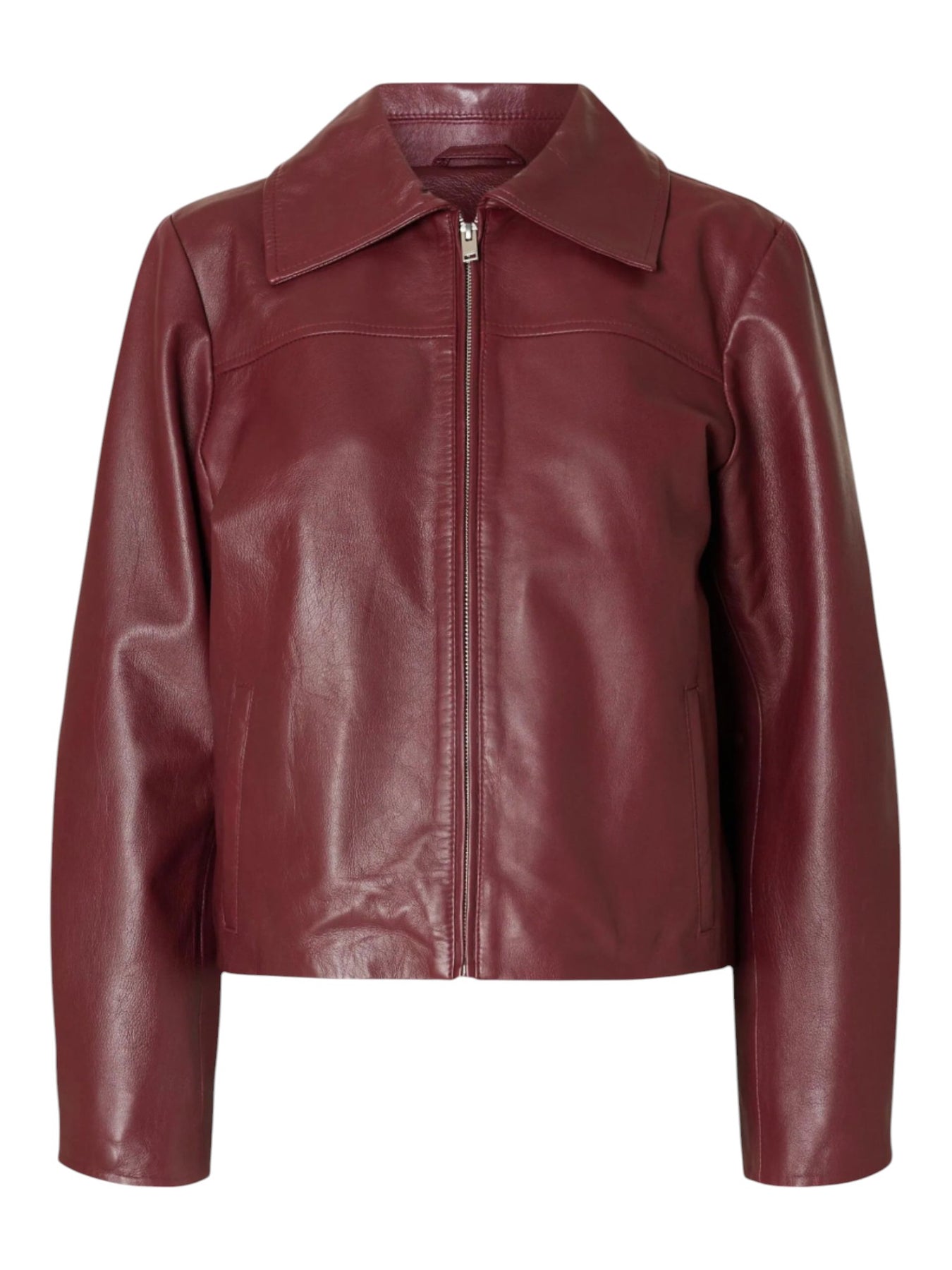 Bea Leather Jacket - Zinfandel