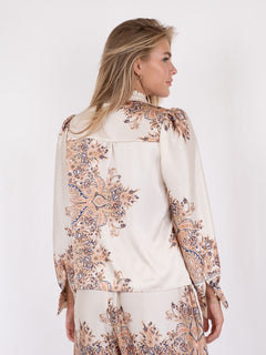 Massima Paisley Border Blouse - Creme