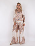 Massima Paisley Border Blouse - Creme