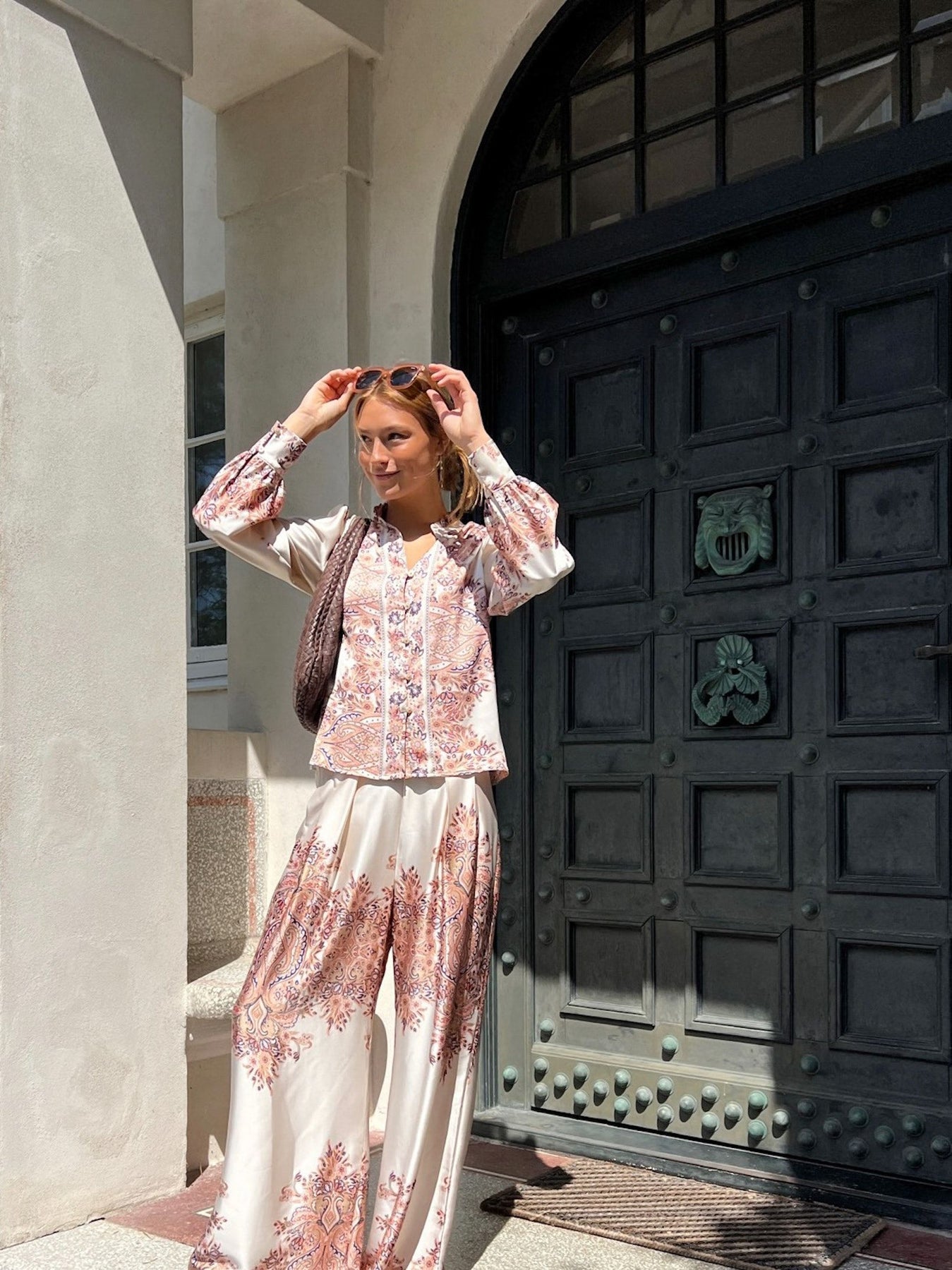 Massima Paisley Border Blouse - Creme
