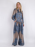 Massima Paisley Border Blouse - Blue