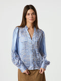 Massima Paisley Border Blouse - Ljusblå