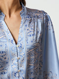 Massima Paisley Border Blouse - Ljusblå