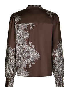 Massima Paisley Border Blouse - Dark Brown
