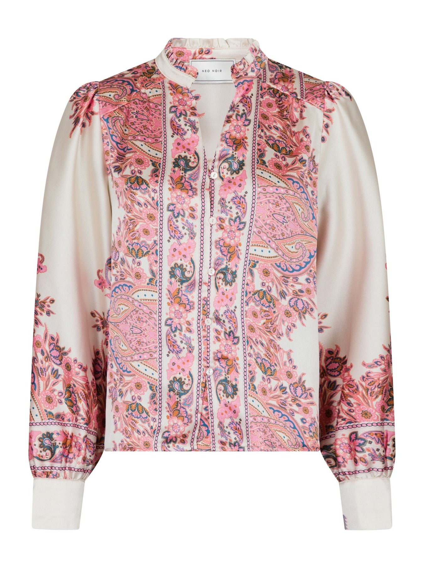 Massima Paisley Border Blouse - Light Pink