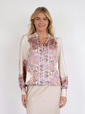 Massima Paisley Border Blouse - Light Pink