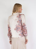 Massima Paisley Border Blouse - Light Pink