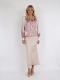 Massima Paisley Border Blouse - Light Pink