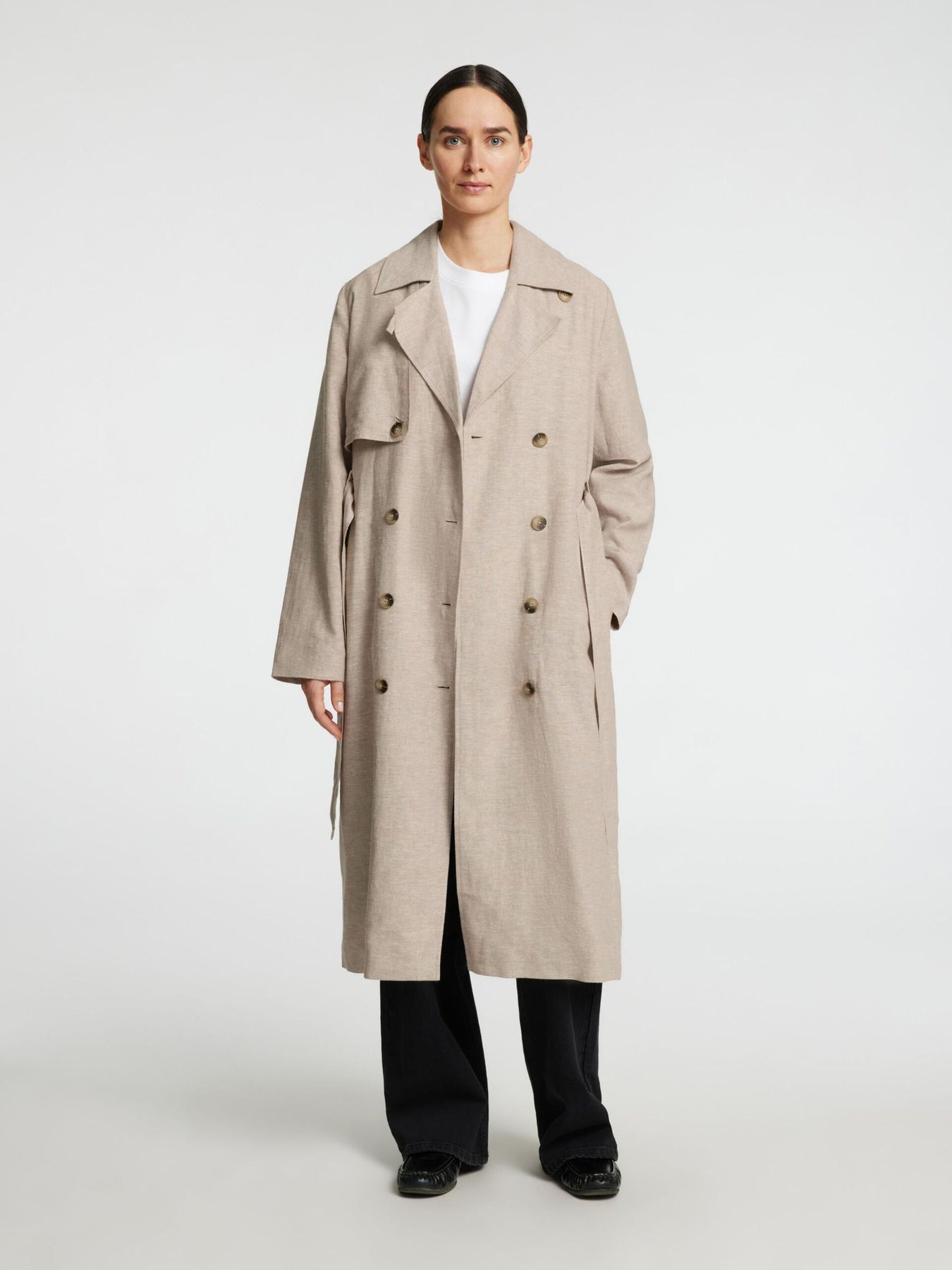 Jada Linen Trenchcoat - Nomad Melage