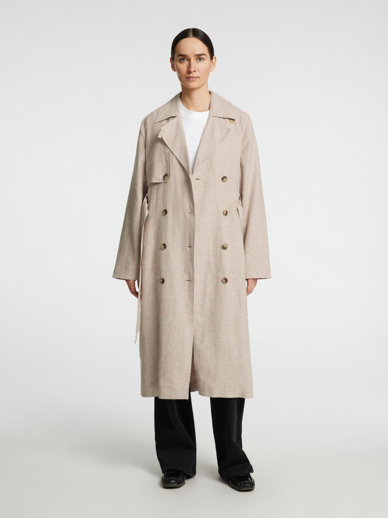 Jada Linen Trenchcoat - Nomad Melage