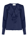Sandie Sateen Blouse - Navy