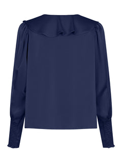 Sandie Sateen Blouse - Navy