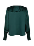 Sandie Sateen Blouse - Dark Green