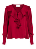 Sandie Sateen Blouse - Wine