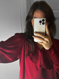 Sandie Sateen Blouse - Wine