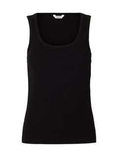 Anna U-Neck Tank Top Noos - Black