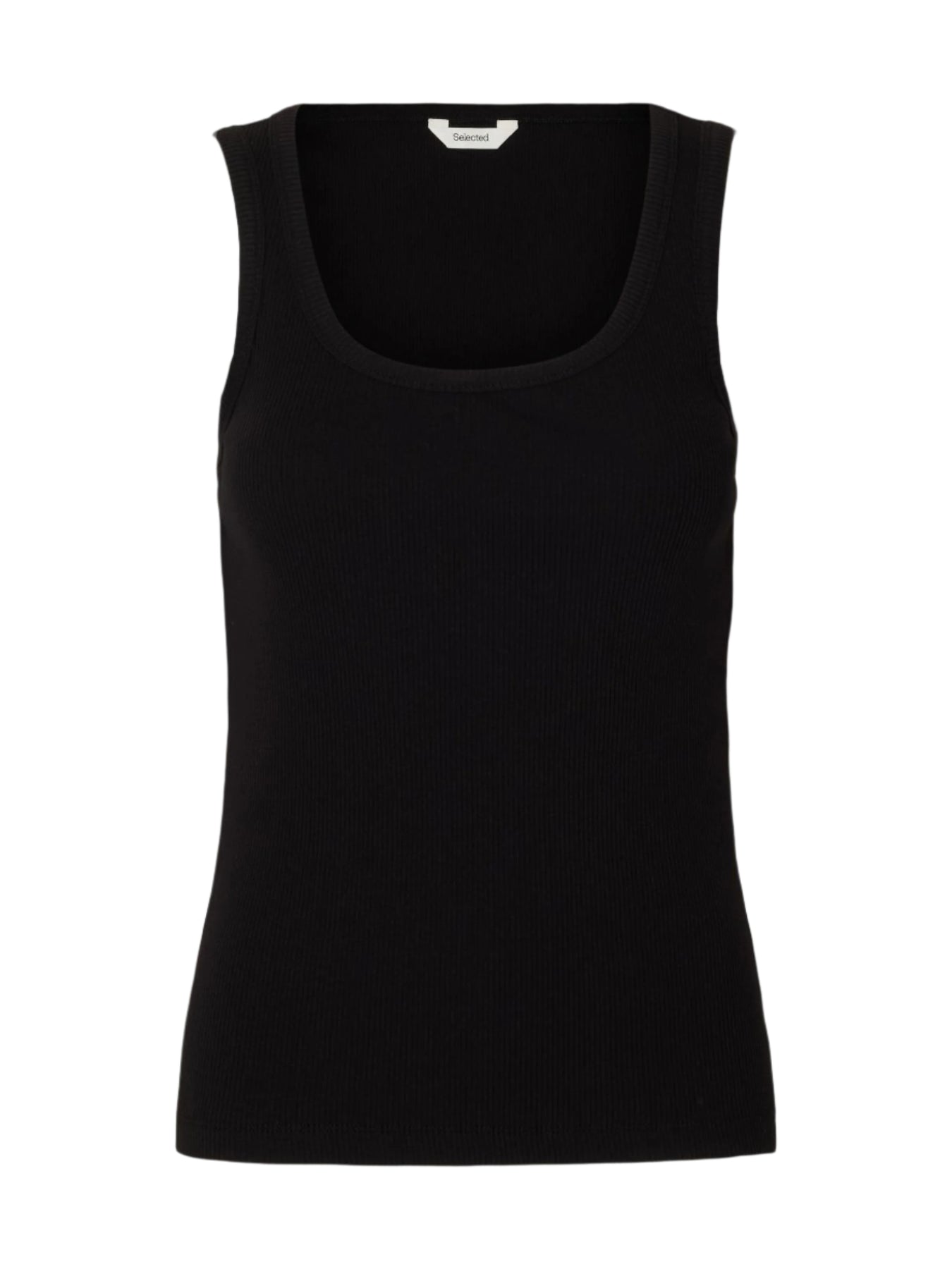 Anna U-Neck Tank Top Noos - Svart