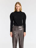 Marwa Ls High Neck Top - Black
