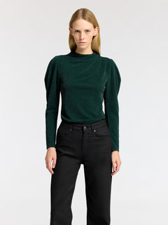Marwa Ls High Neck Top - Scarab