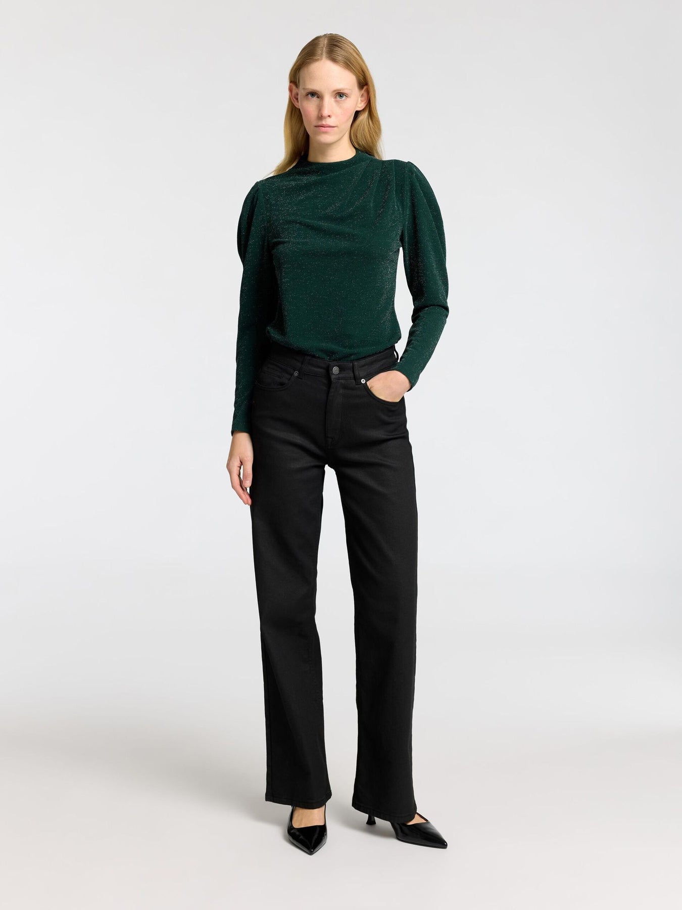 Marwa Ls High Neck Top - Scarab