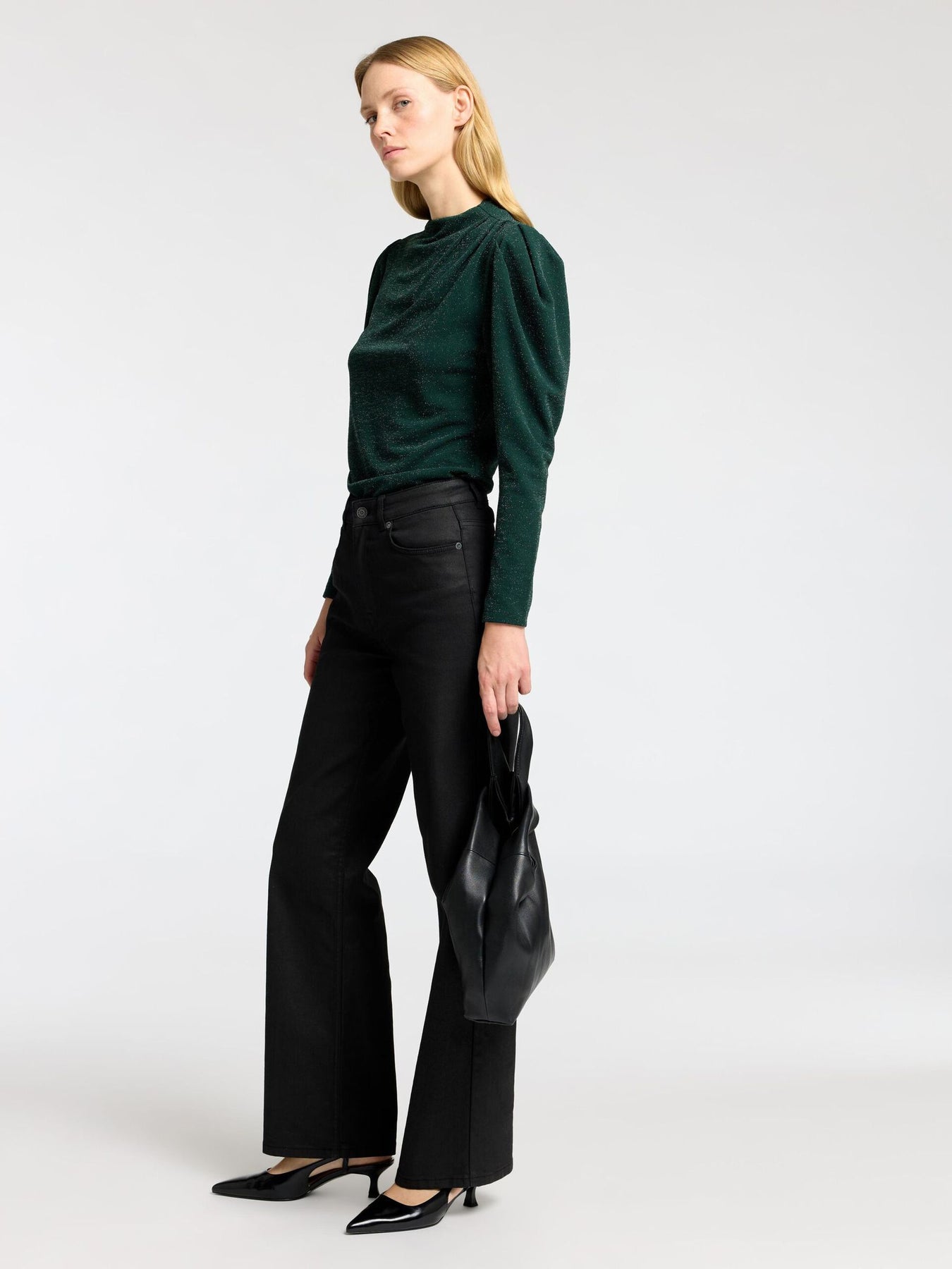 Marwa Ls High Neck Top - Scarab