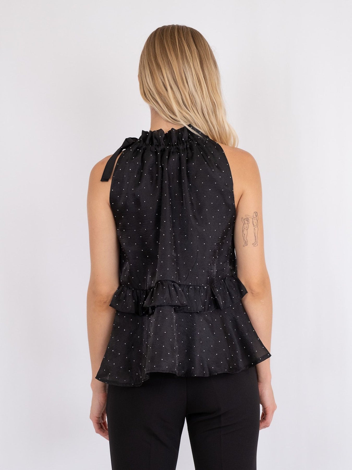 Margy Bedazzled Top - Black