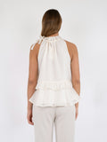 Margy Bedazzled Top - Creme