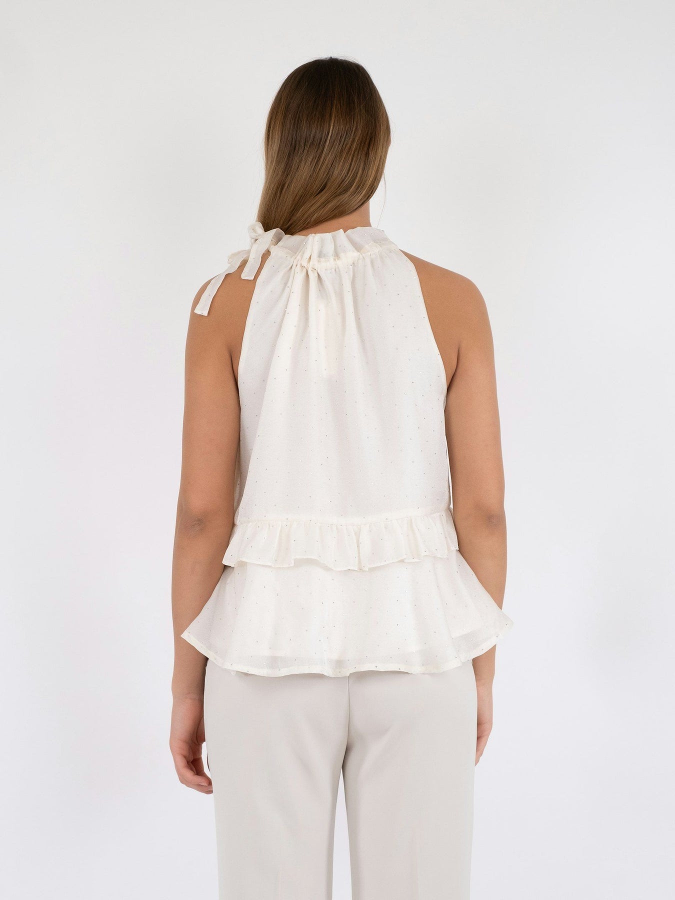 Margy Bedazzled Top - Creme