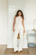 Margy Bedazzled Top - Creme