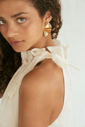 Margy Bedazzled Top - Creme