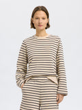 Elise Ls O-Neck Wide Striped Sweatshirt - Black Birch