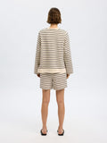 Elise Ls O-Neck Wide Striped Sweatshirt - Black Birch