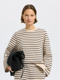 Elise Ls O-Neck Wide Striped Sweatshirt - Black Birch