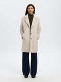 Sasja Boucle Wool Blend Coat - Sandshell Melange