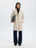 Sasja Boucle Wool Blend Coat - Sandshell Melange