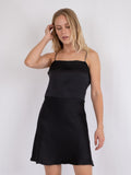 Clara Heavy Sateen Dress - Black