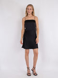 Clara Heavy Sateen Dress - Black